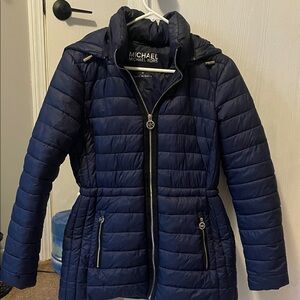 Michael Kors Dark Blue Quilted Jacket